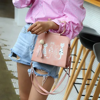 Чанти чанта котка пратеник заек жени чанта модел животински рамо чанта лаптоп пратеник & рамо чанти реколта корейска мода