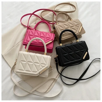 2023 Нова мода чанта за рамо Plaid PU кожа Дамска чанта дизайнер Дамски чанти Crossbody чанти за жени