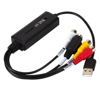 USB 2.0 видео карта за заснемане USB цифров към AV RCA конвертор Портативен адаптер за видео конектор за DV / Hi8 / VHS TV DVD за дома