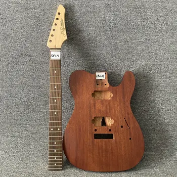 CN121CB121 DIY китарен комплект Solid Redwood Tele Shape китарно тяло с 22 прагчета кленов врат Един комплект незавършен за Repalce