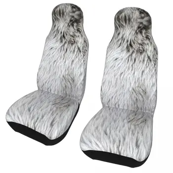 Grey Faux Fur Universal Car Seat Cover Auto Interior Women Seat Covers Polyester Fishing
