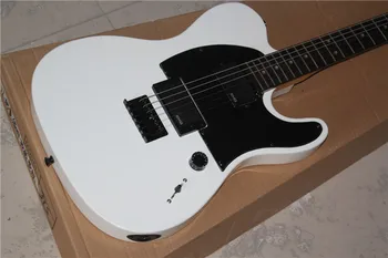Китайска фабрика за китара по поръчка нов TL бяла китара черен пикгард висококачествена черна хардуерна безплатна доставка 01