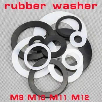 20pcs M9 M10 M11 M12 White or Black solf Rubber Silicone gasket Flat Washer Plane Spacer Insulation Gasket Ring