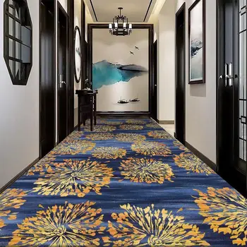 Модерен дълъг коридор килим бегач Декорация на дома Хотел коридор килим миещи стълбище подови постелки килим за стаи ленти