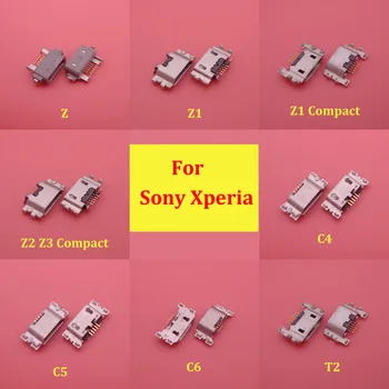 2PCS Micro USB жак порт за зареждане за Sony Xperia Z Z2 Z1 Z3 Компактен Z Ultra XL39H S Lt26i T2 C4 C5 C6 гнездо за конектор за зарядно