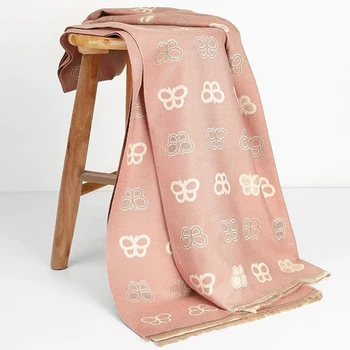 Луксозен зимен кашмирен шал жени 2024 дизайн топло пашмина одеяло розови шалове женски шал обвива дебел foulard Bufanda