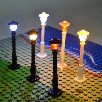Traffic Street Light Градски строителни блокове Тухли USB порт и LED светлинен комплект USB хъб Light Sensing Автоматичен превключвател Leduo Марка