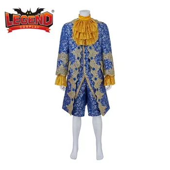 18 век мъжки рококо крал косплей костюми лорд костюм средновековен викториански костюм брокат златна дантела бродерия луксозен комплект