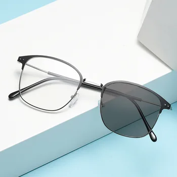 Фотохромни очила за мъже жени модни анти синя светлина цвят промяна очила унисекс модерни и прости слънчеви очила