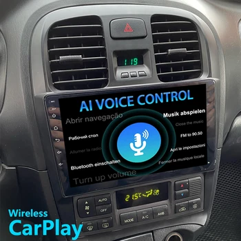 8+128GB GPS навигация Android 13 AI гласово автомобилно радио стерео за Hyundai Sonata 2003-2009 Безжично CarPlay мултимедийно видео 2Din