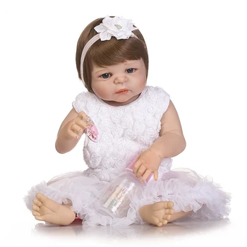 Бебе преродена кукла 55см Бебе момиче кукли пълен силикон Boneca Reborn Brinquedos Bonecas Подаръци за Деня на детето, играчки, време за лягане, plamates