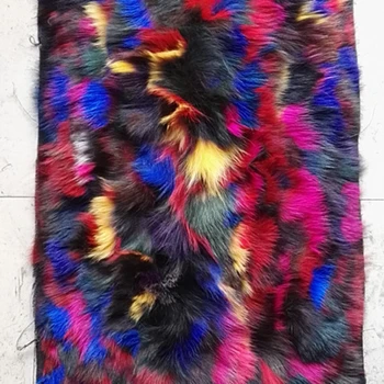 Истински лисичи кожени плочи DIY материал цветна лисица кожено палто жилетка Ник дреха подплата Parka лайнер