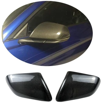 2Pcs въглеродни влакна задно виждане странично огледало капак корпус корпус тапицерия за Ford Mustang 2015 2016 2017 2018 2019 2020