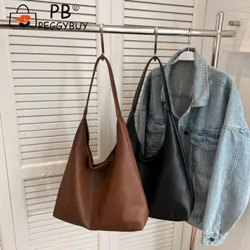 Жените работят голяма пазарска чанта мода PU просторен Hobo чанта прашка чанта случайни купувач чанта рамо чанта за ежедневно офис употреба плътен цвят чанта