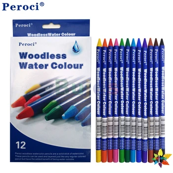 12Pc/set Рисуване Скица Молив Бездървесен Акварел Рисуване с молив Оцветяване Арт молив Професионален Твърд разтворим молив Комплект