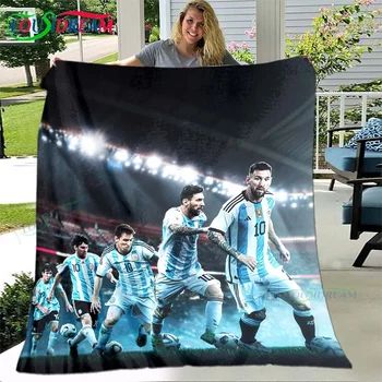 Футболна звезда M-Mersi 3D отпечатано изкуство руно одеяло за легла туризъм пикник дебел юрган покривка руно хвърлят одеяло