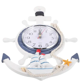 Anchor часовник плаж море тема морски кораб колело рул волан декор стена висящи декорация