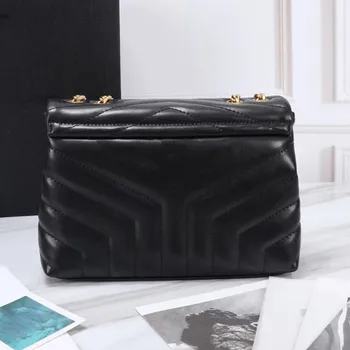 Нова модерна двойна верига чанта мода клапа рамо чанта класически кръст тялото чанта висок клас мобилен портфейл кожена чанта за жени