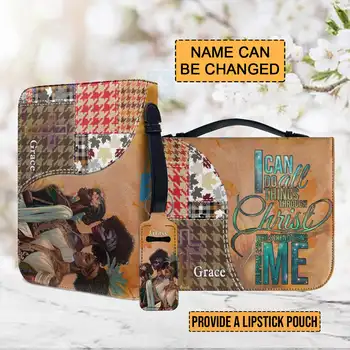Аз съм Бог Исус Печат Персонализирана библейска корица Кожа Нов библейски пакет Универсални удобни чанти за туристически консумативи Мода 2023