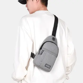 Водоустойчива мъжка чанта за гърдите Мода Fanny Pack Лек корейски стил кръст тялото чанти полиестер гърдите рамо чанта