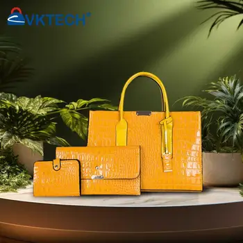 Дамски крокодил текстура голяма пазарска чанта случайни голяма пазарска чанта & Cultch & портфейл регулируема каишка голям капацитет ежедневно пътуване чанта