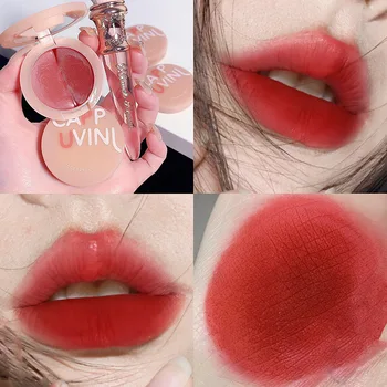 Double Color Patch Lip Mud Matte Velvet Mist Lip Tint Lipstick Longlasting Not Easy To Fade Lip Glaze Beauty Lipgloss Cosmetics