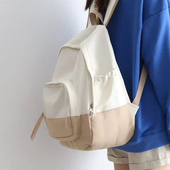 Нова мода висококачествена проста найлонова раница лека дамска раница училище чанта дами въздушна възглавница колан голяма чанта