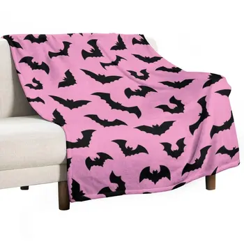 Пастелни готик розови черни прилепи хвърлят одеяло Покривала за легла Одеяла за бебе Единично одеяло
