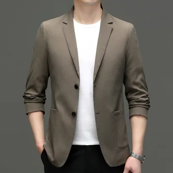 5801 -2023Мъжка мода ежедневен малък костюм мъжки корейски вариант на тънък костюм 107jacket плътен цвят яке