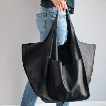 Ретро Голям купувач портмонета случайни меки голям капацитет голяма пазарска чанта жени изглеждат луксозни Pu кожа рамо чанта