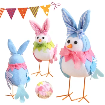 Великденски заек ухо птица украшение творческа симулация птица играчка сладък птица животни играчка подаръци за момчета момичета