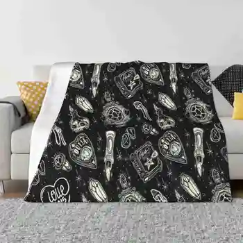 Магически ▽ Мистична мода Меко топло хвърляне одеяло Магически призрачен вещерски модел Lolle