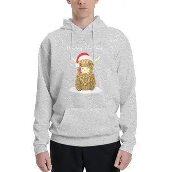 Шотландска високопланинска крава, Moo-rry Christmas Wee Hamish Пуловер Hoodie естетическо облекло мъжко облекло essentials hoodie